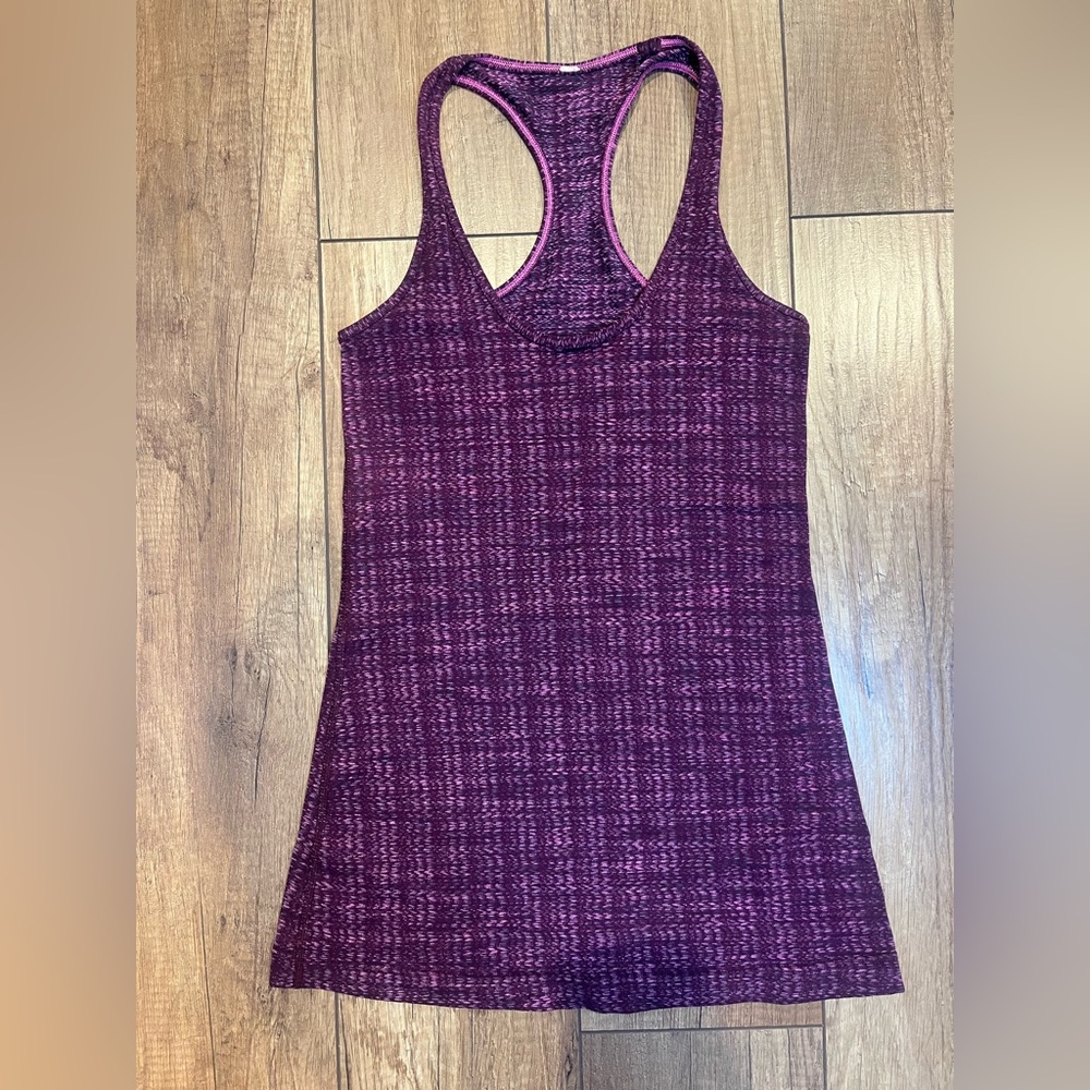 Lululemon Cool Racerback Ziggy Wee August Glo Fitted Tank Top Purple